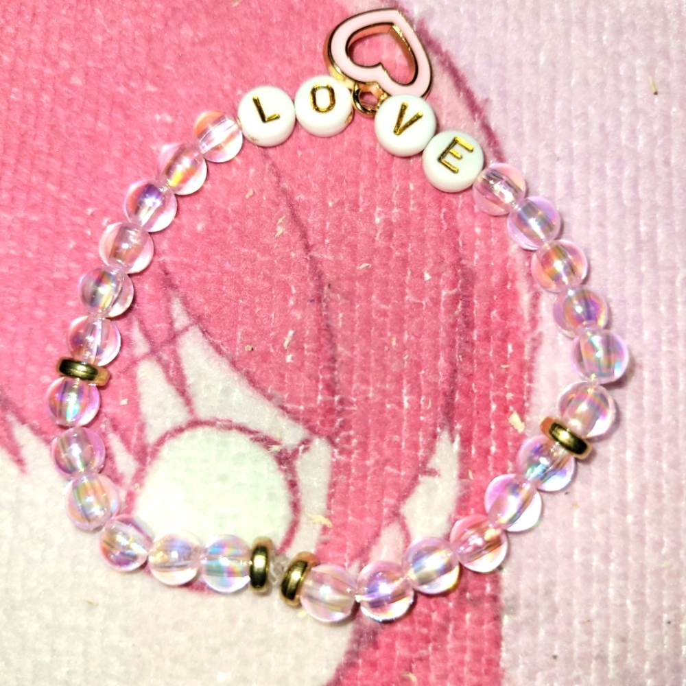 Pink and Gold Love Bracelet